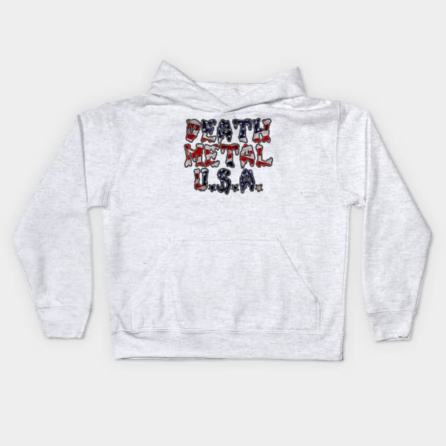 DEATH METAL U.S.A. Kids Hoodie by shethemastercovets